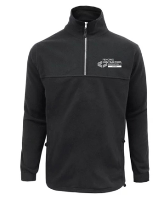 Mens Heavy Weight 1/2 Zip Winter Fleece - Black